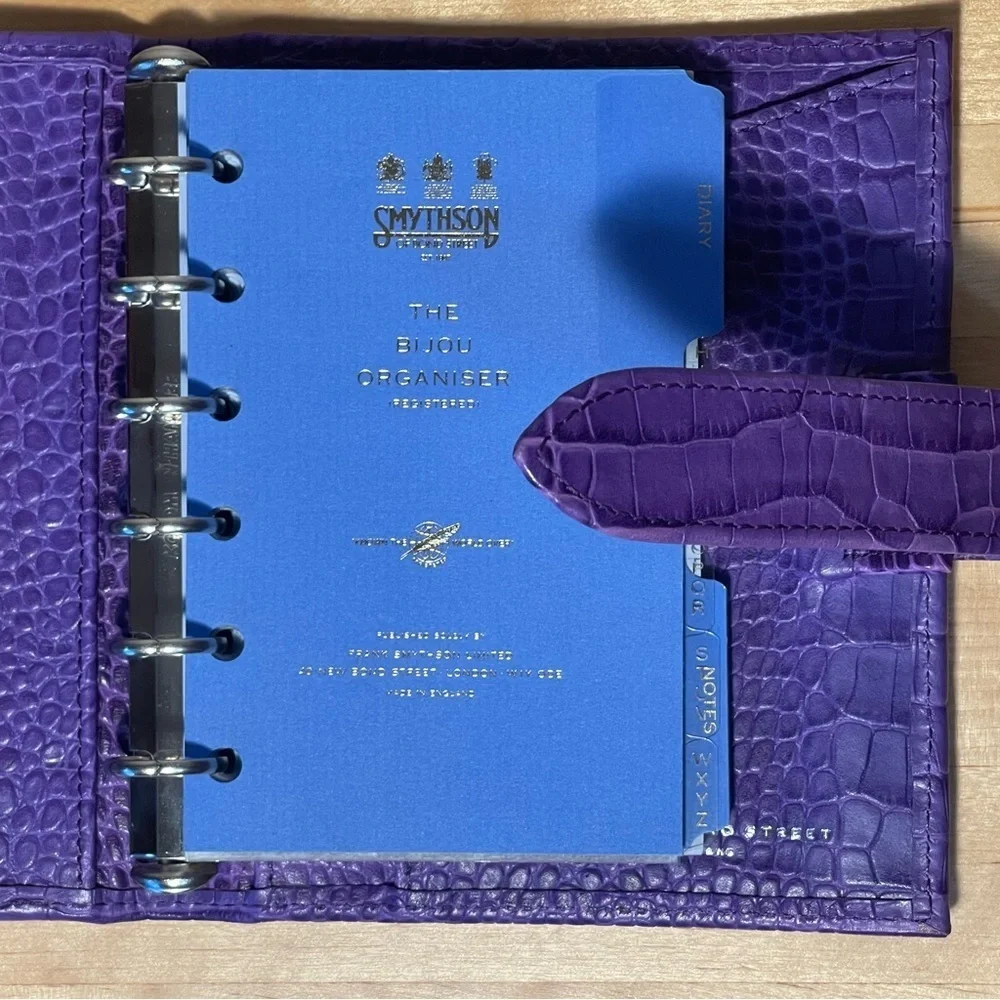 Smythson of Bond Street Bijou Organizer In Mara Purple